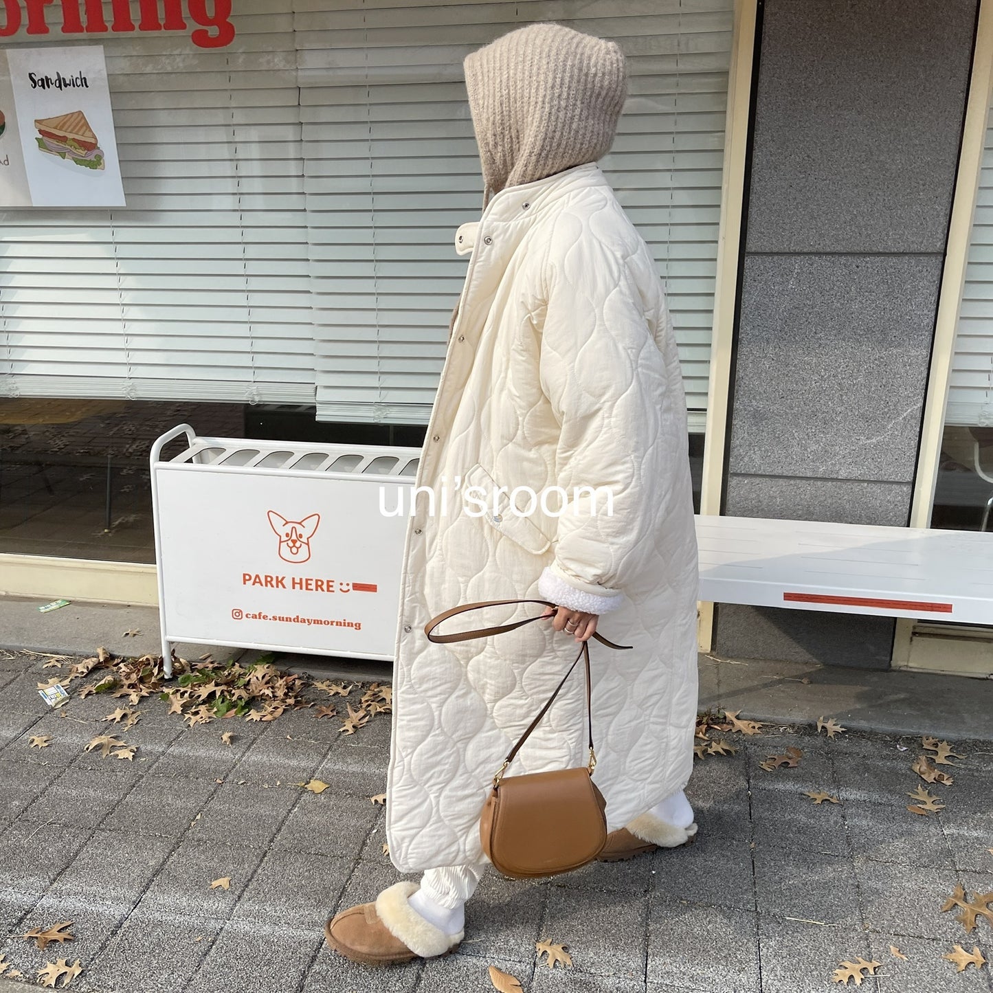 uni's room■キルティングボアロングコート OT-AW24-19IV