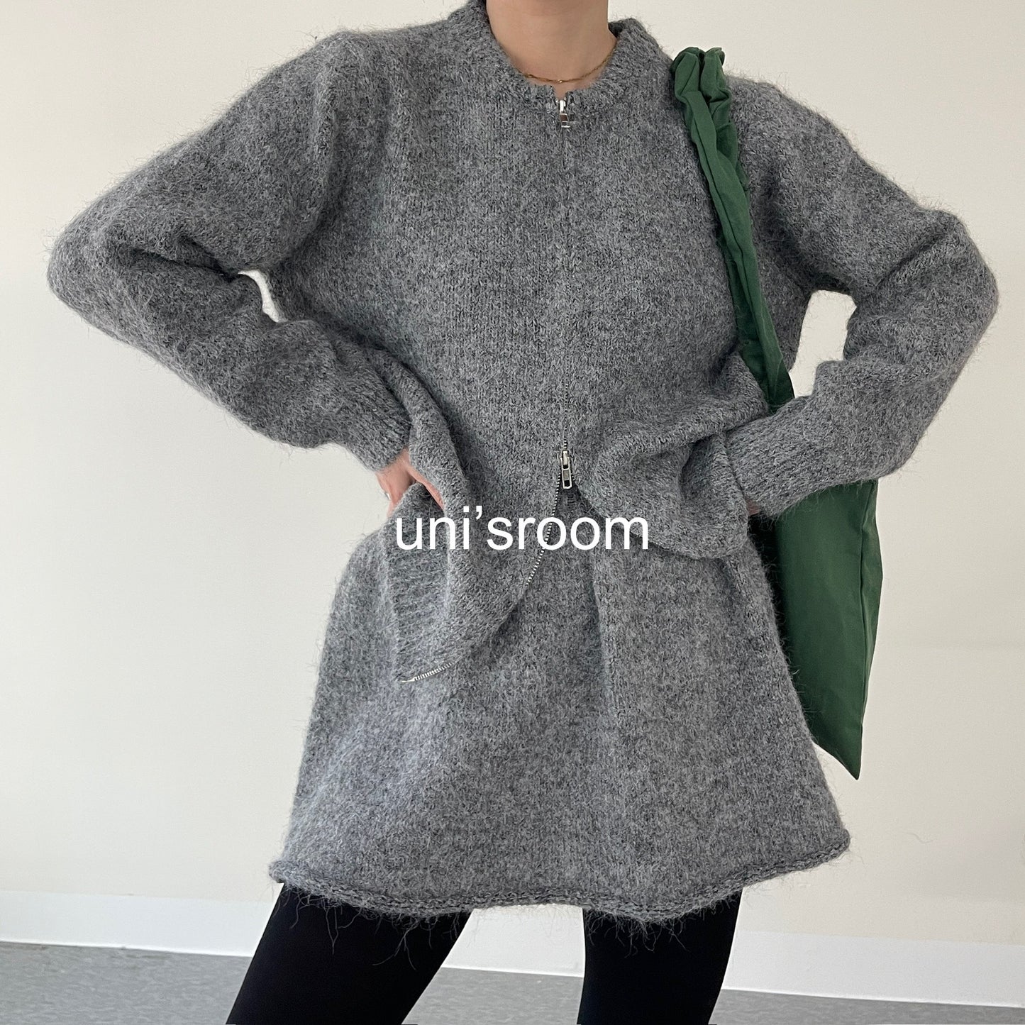 uni's room■3color ジップアップニットセットアップ ST-AW25-11