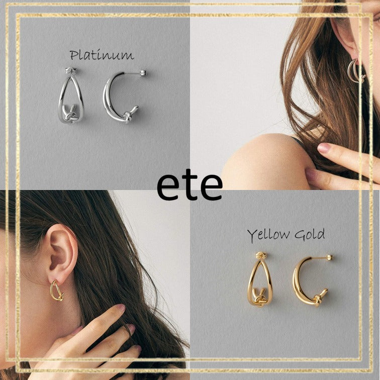 ete エテ ピアス ノット プラチナム ゴールド ギフト ★国内発送