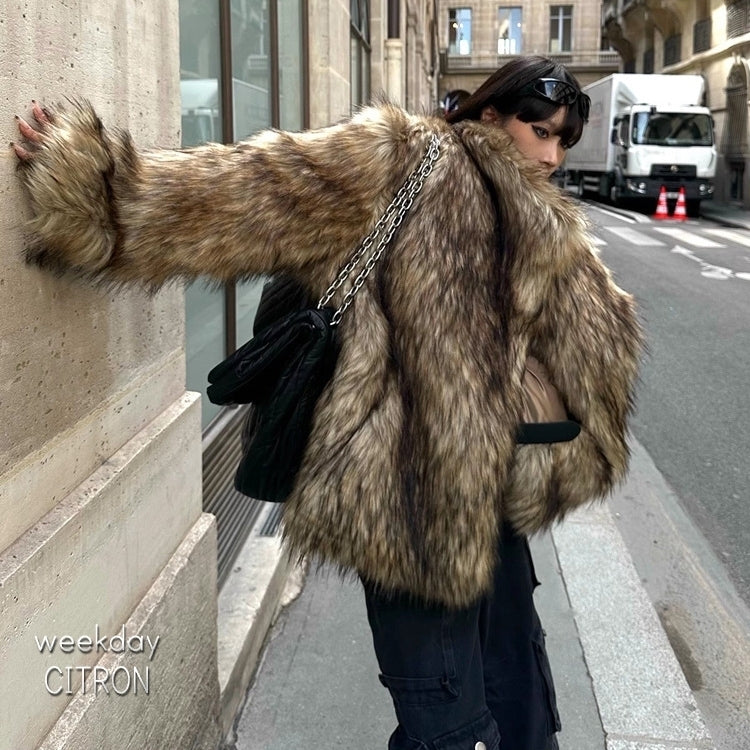 エコファー ボリューム コート ショート ストリート 秋冬 cr6421