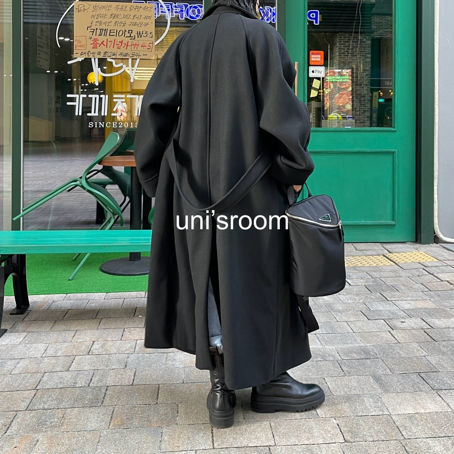 uni's room■ハンサムマキシウールコート OT-AW25-21BK