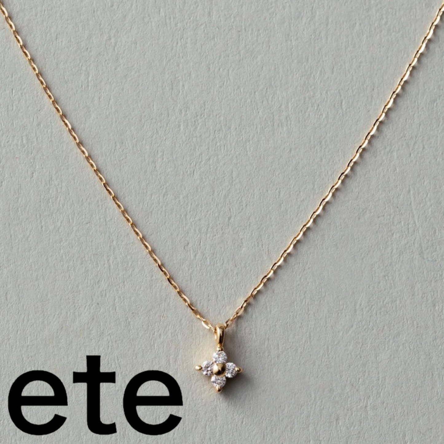 人気*ete K18YG レイヤー ダイヤモンド フローレット ネックレス