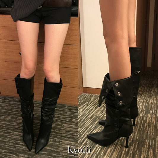 Kyoiii☆EDGE FLAP HIGH BOOTS