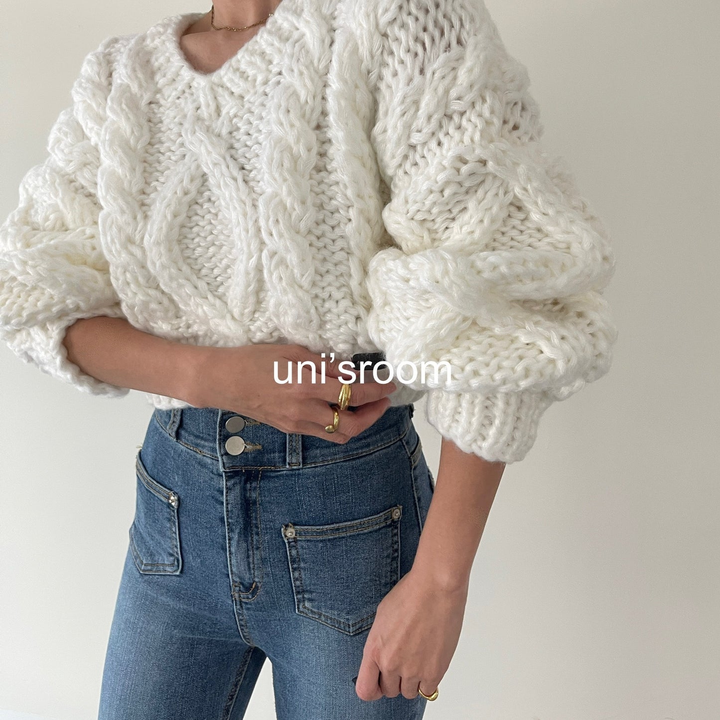 uni&amp;#x27;s room■3color HANDMADE クロップドニット NT-AW25-26