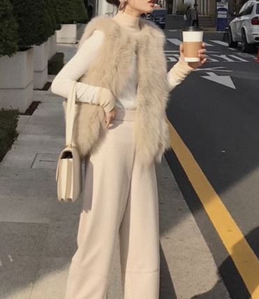 ベスト ジャケット エコファー ベストコート 袖なし かわいい