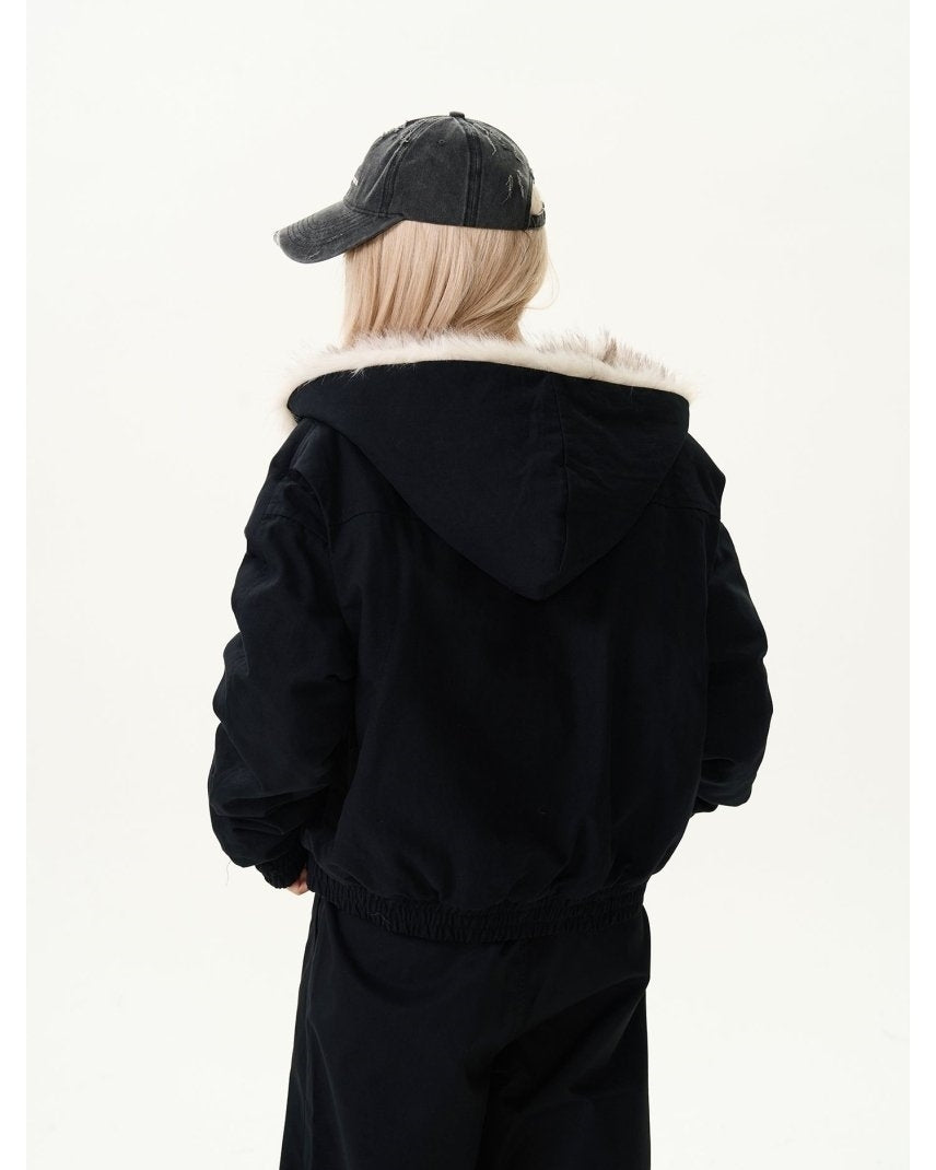 ファー マウンテン ジャケット 2色 フード付き ブルゾン cr7484