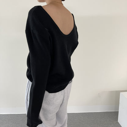 uni&amp;#x27;s room■4color ディープUネックアメリニット NT-AW25-06