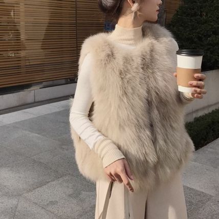 ベスト ジャケット エコファー ベストコート 袖なし かわいい