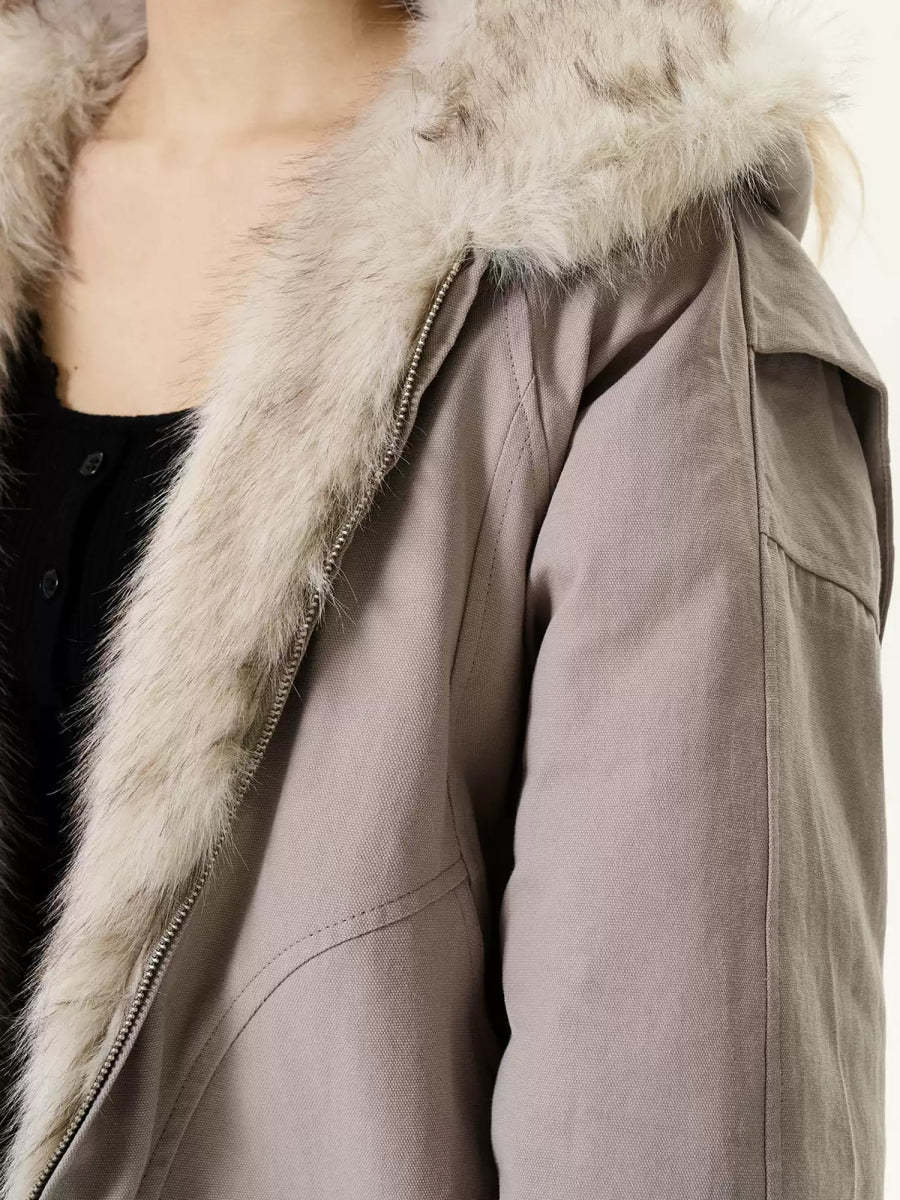 ファー マウンテン ジャケット 2色 フード付き ブルゾン cr7484