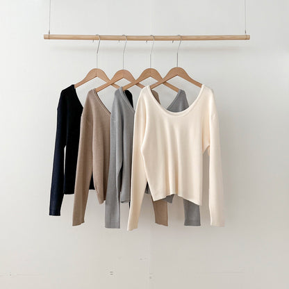 uni&amp;#x27;s room■4color ディープUネックアメリニット NT-AW25-06