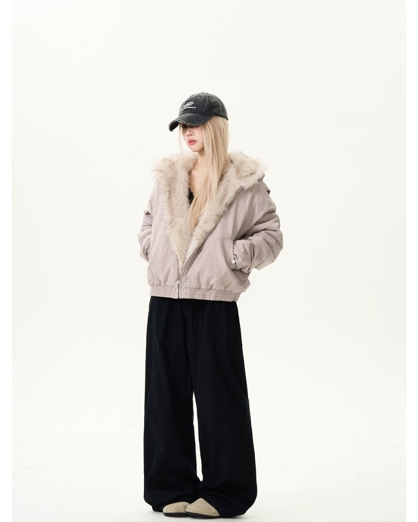 ファー マウンテン ジャケット 2色 フード付き ブルゾン cr7484