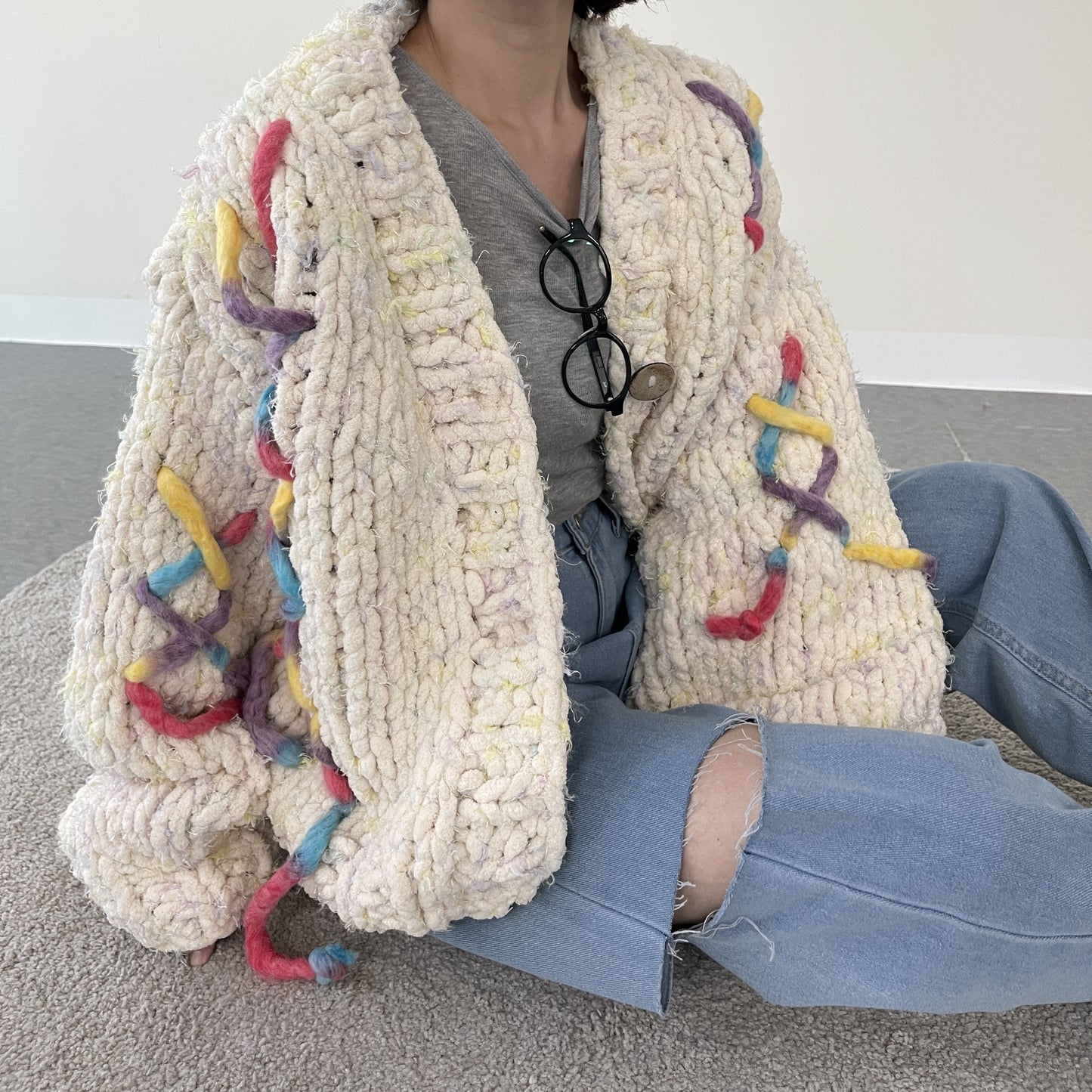 uni&amp;#x27;s room■ジェリーフィッシュ手編みカーディガン NT-AW25-08