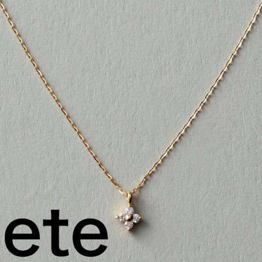 人気*ete K18YG レイヤー ダイヤモンド フローレット ネックレス