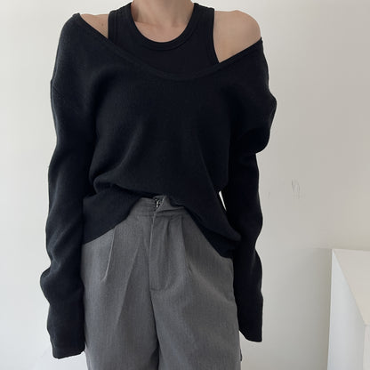 uni&amp;#x27;s room■4color ディープUネックアメリニット NT-AW25-06
