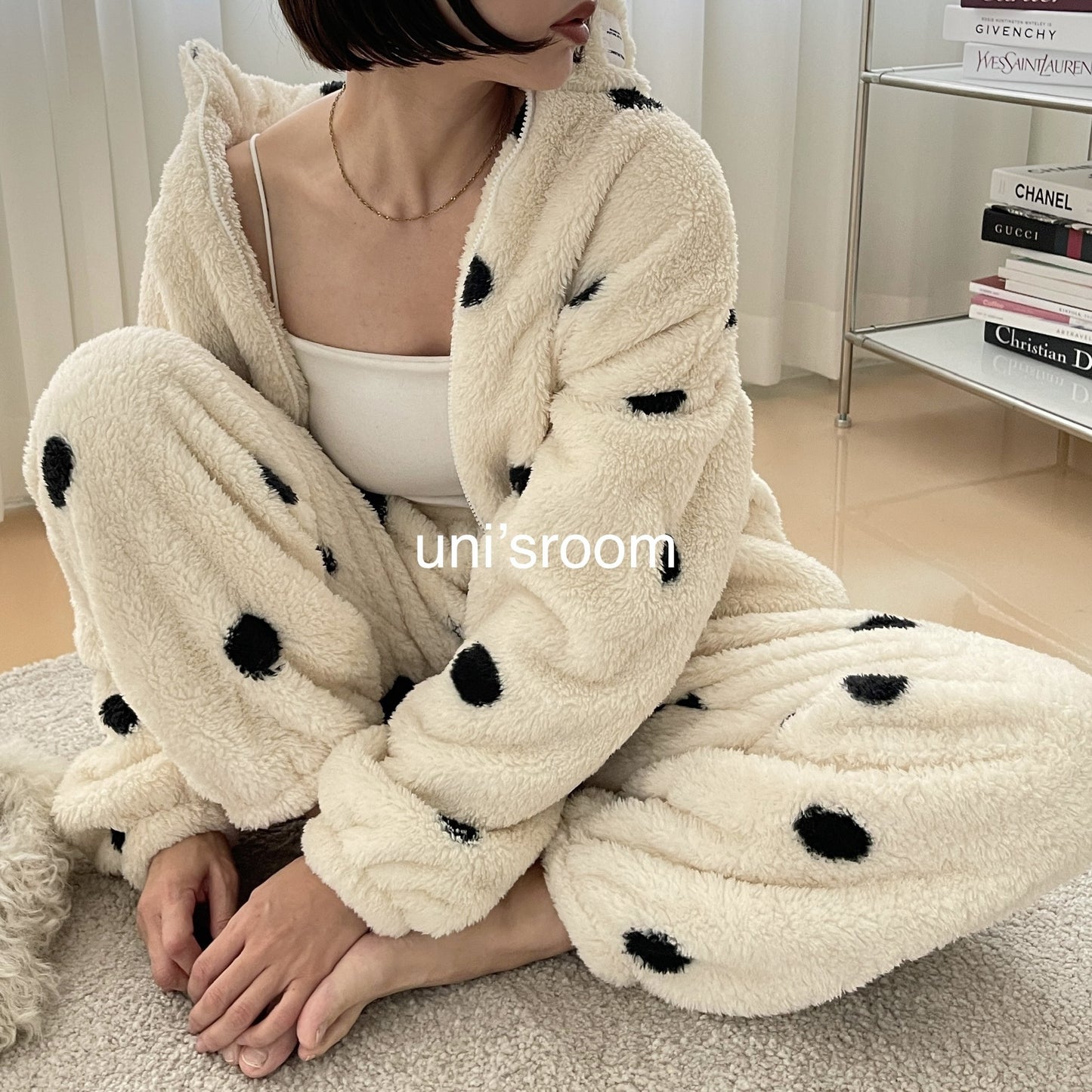 uni&amp;#x27;s room■ドットもこもこルームウエアセット ST-AW24-03