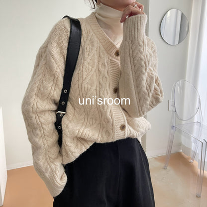 uni&amp;#x27;s room■2color ケーブルニットカーディガン NT-AW24-42