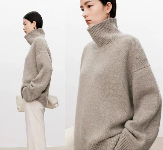 [送料無料] ★高級カシミヤタートルネックニット★S~XXL