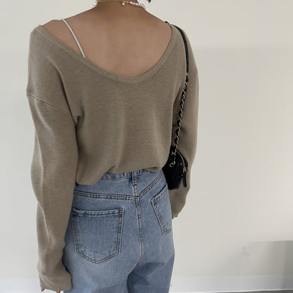 uni&amp;#x27;s room■4color ディープUネックアメリニット NT-AW25-06