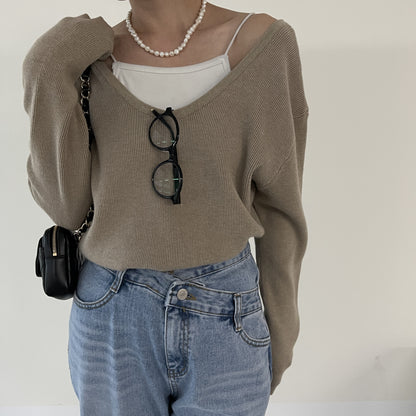 uni&amp;#x27;s room■4color ディープUネックアメリニット NT-AW25-06