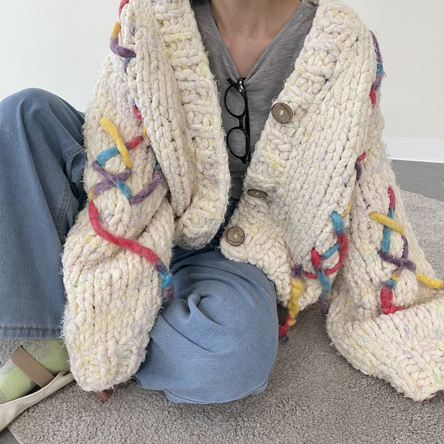 uni&amp;#x27;s room■ジェリーフィッシュ手編みカーディガン NT-AW25-08