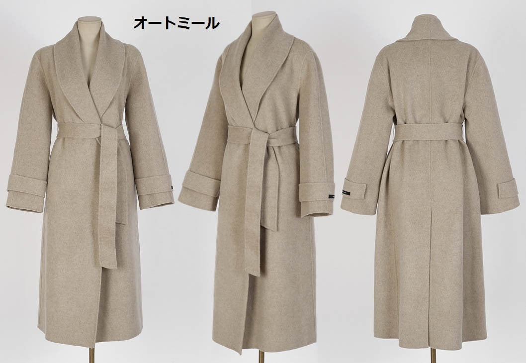 最高級 ウール90% ショールカラー ハンドメイド コート◆　全7色