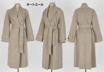 最高級 ウール90% ショールカラー ハンドメイド コート◆　全7色