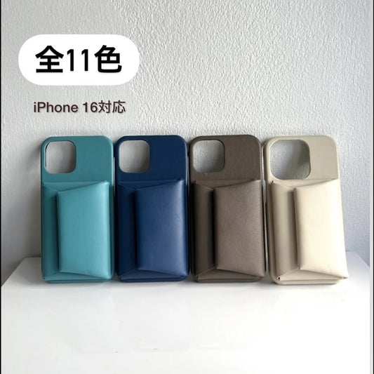 Gamuu 　本革　カードコイン収納　名入れ　Iphoneケース