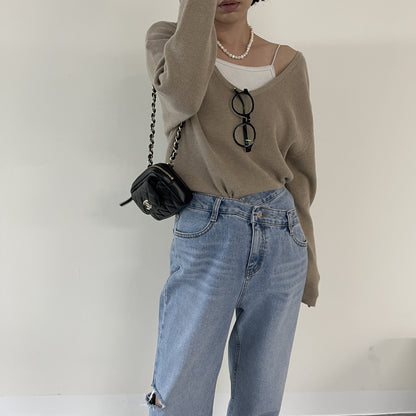 uni&amp;#x27;s room■4color ディープUネックアメリニット NT-AW25-06